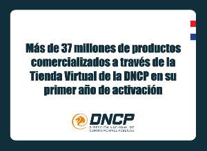 Imagen de la noticia: Más de 37 millones de productos comercializados a través de la Tienda Virtual de la DNCP en su primer año de activación