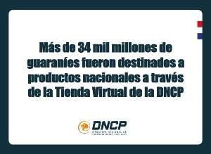 Imagen de la noticia: Más de 34 mil millones de guaraníes fueron destinados a productos nacionales a través de la Tienda Virtual de la DNCP