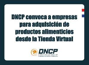 Imagen de la noticia: DNCP convoca a empresas para adquisición de productos alimenticios desde la Tienda Virtual