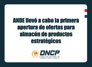 Imagen de la noticia: ANDE llevó a cabo la primera apertura de ofertas para almacén de productos estratégicos