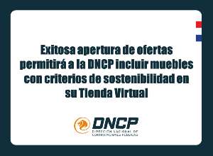 Imagen de la noticia: Exitosa apertura de ofertas permitirá a la DNCP incluir muebles con criterios de sostenibilidad en su Tienda Virtual 