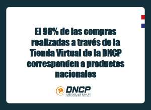 Imagen de la noticia: El 98% de las compras realizadas a través de la Tienda Virtual de la DNCP corresponden a productos nacionales.