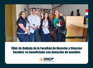 Imagen de la noticia: Filial de Quiindy de la Facultad de Derecho y Ciencias Sociales es beneficiada con donación de muebles