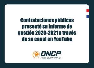 Imagen de la noticia: Contrataciones públicas presentó su informe de gestión 2020-2021 a través de su canal en YouTube
