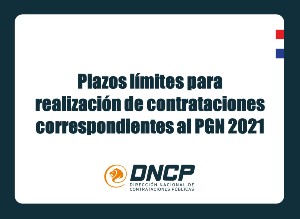 Imagen de la noticia: Plazos límites para realización de contrataciones correspondientes al PGN 2021