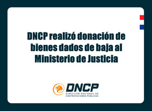 Imagen de la noticia: DNCP realizó donación de bienes dados de baja al Ministerio de Justicia