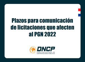 Imagen de la noticia: Plazos para comunicación de licitaciones que afecten al PGN 2022