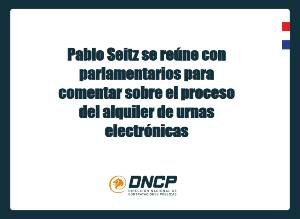 Imagen de la noticia: Pablo Seitz se reúne con parlamentarios para dar detalles sobre licitación de alquiler de urnas electrónicas