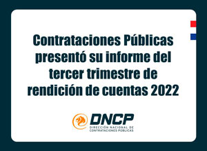 Imagen de la noticia: Contrataciones Públicas presentó su informe del tercer trimestre de rendición de cuentas 2022